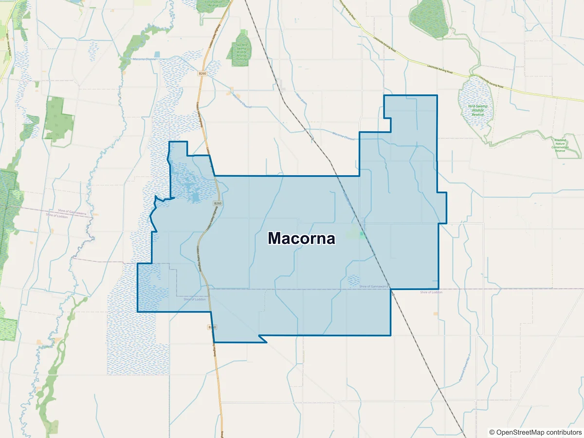 Map of Macorna, VIC, Australia
