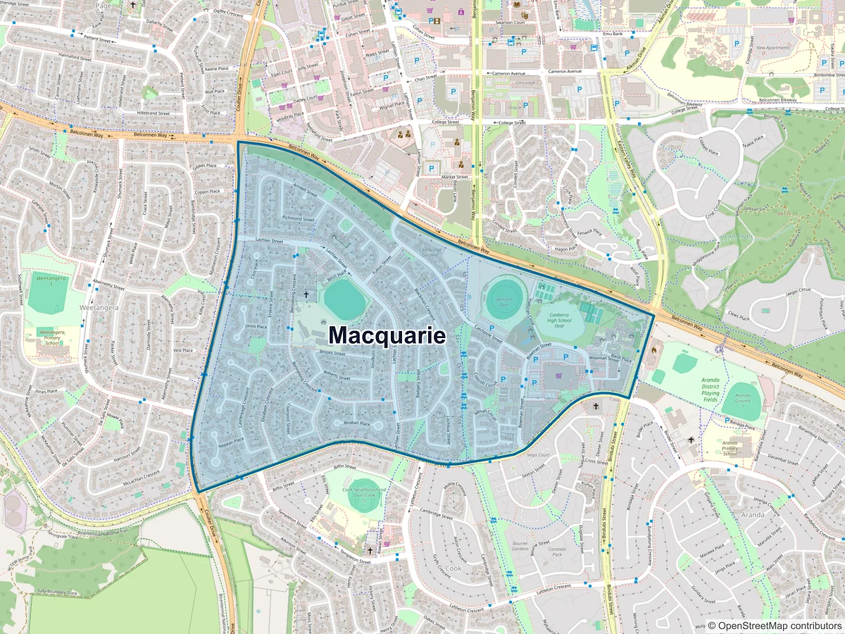 Map of Macquarie, ACT, Australia