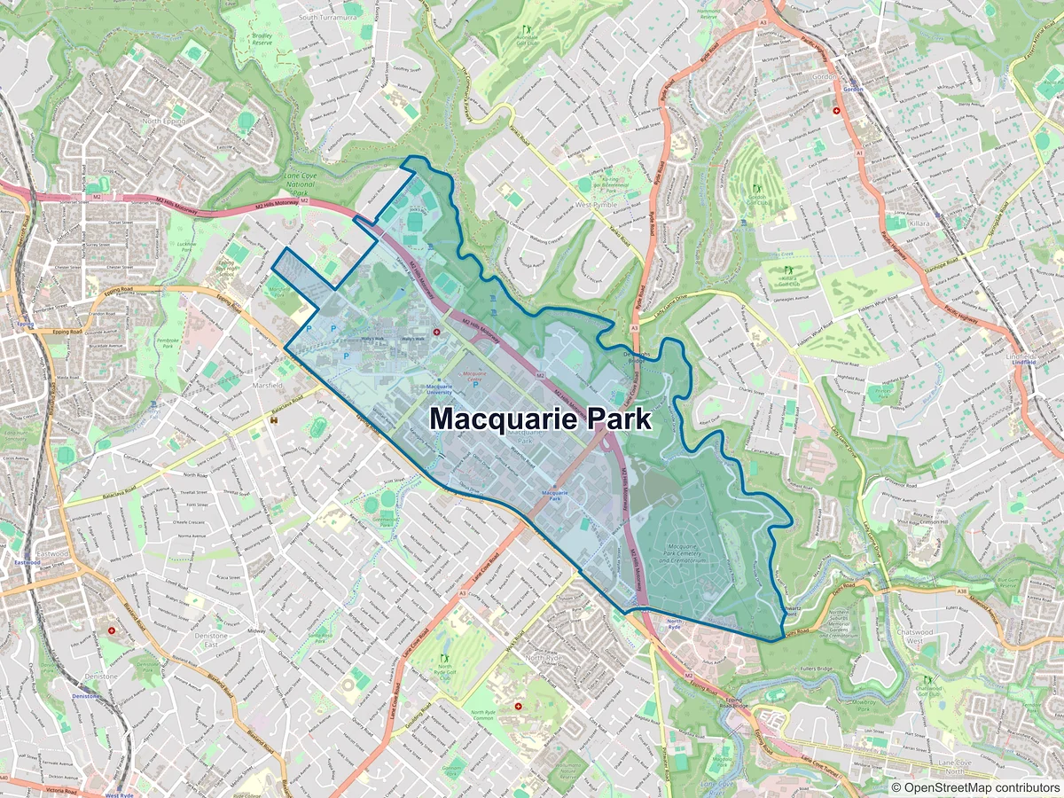 Map of Macquarie Park, NSW, Australia
