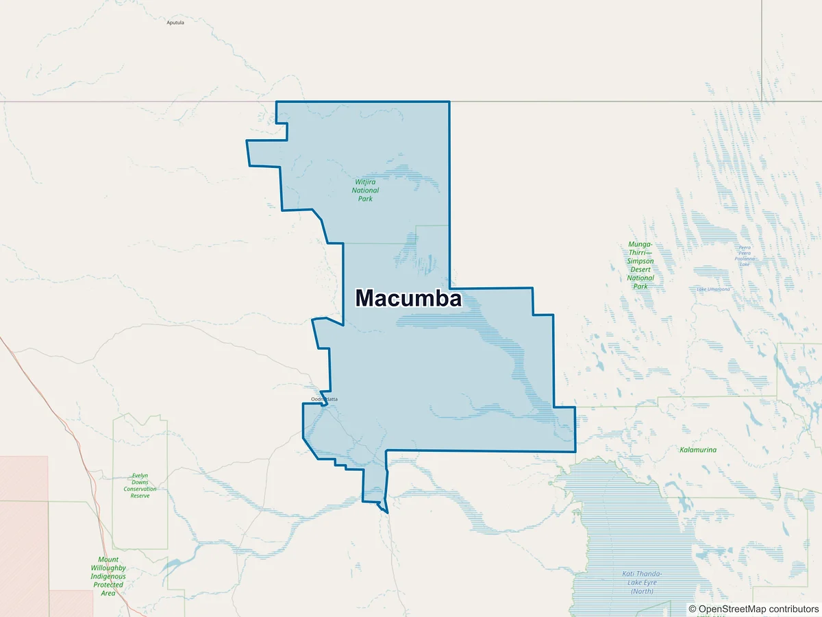 Map of Macumba, SA, Australia