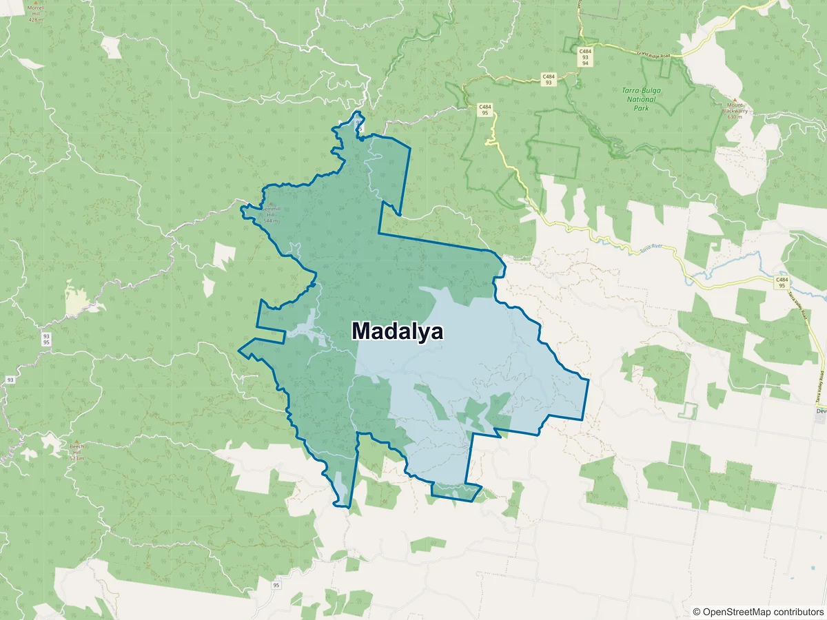 Map of Madalya, VIC, Australia