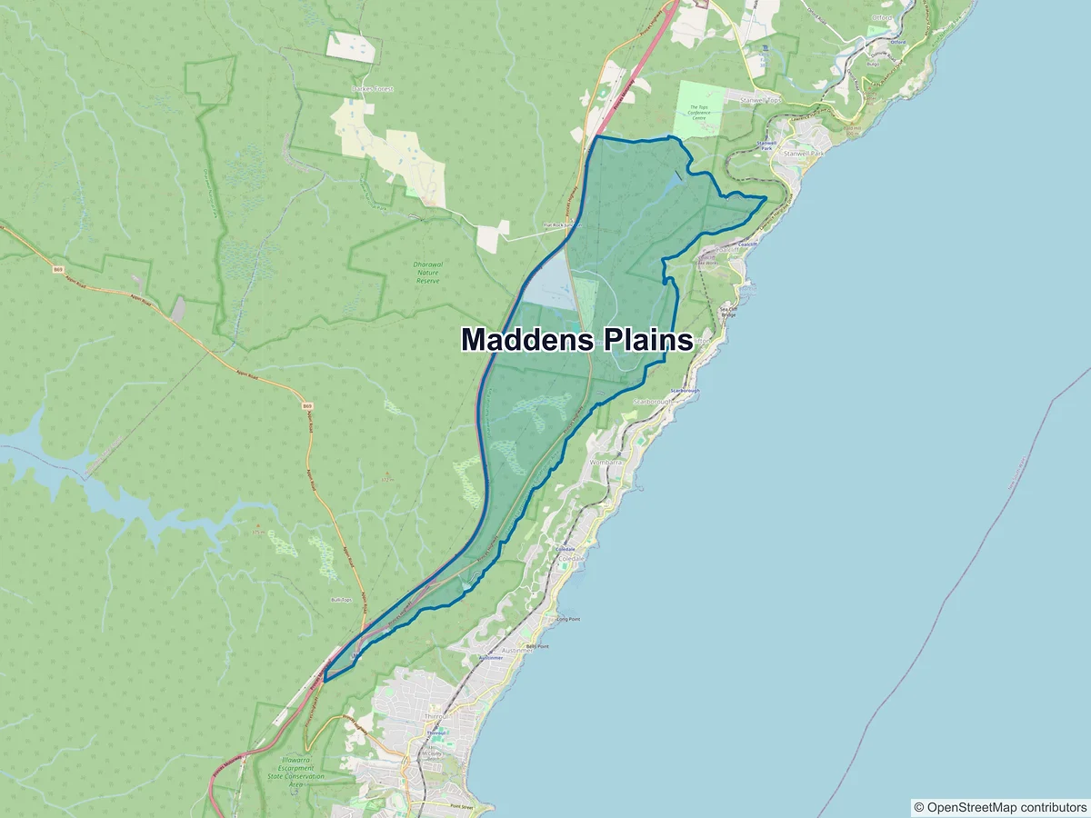 Map of Maddens Plains, NSW, Australia