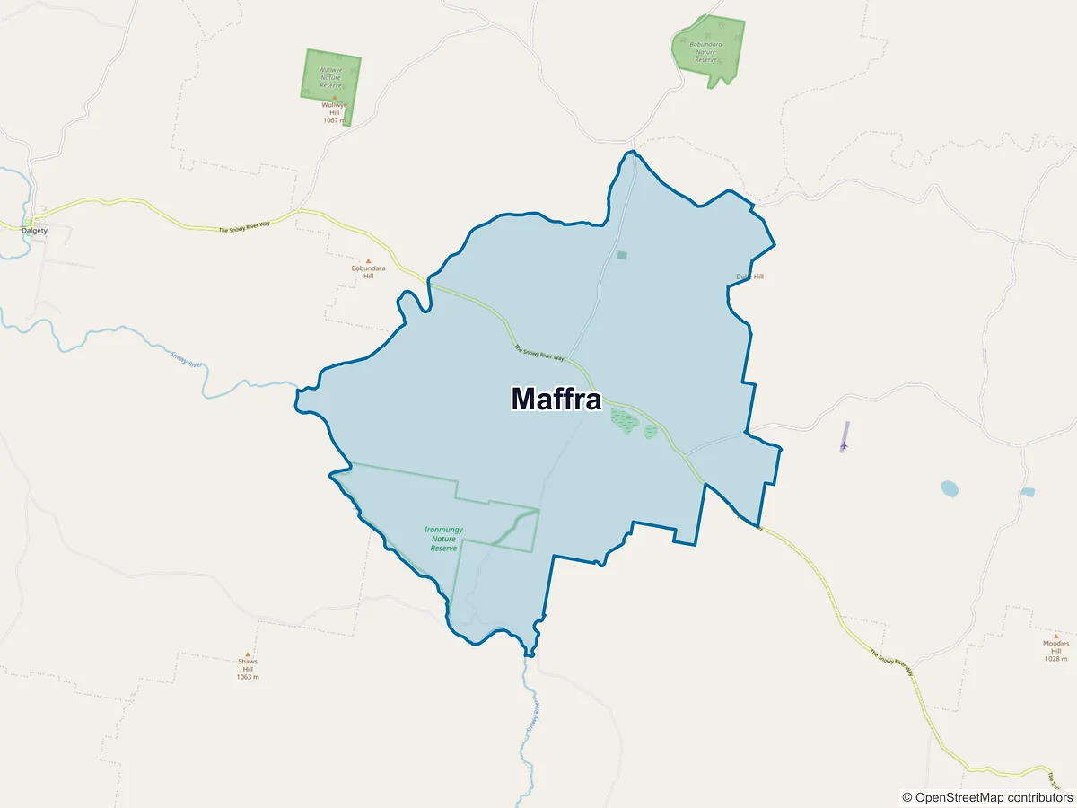 Map of Maffra, NSW, Australia