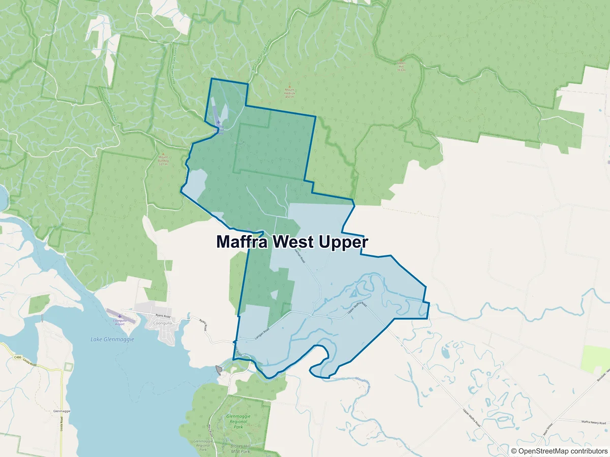Map of Maffra West Upper, VIC, Australia
