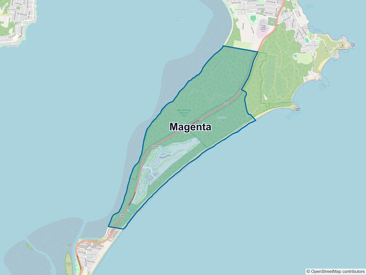 Map of Magenta, NSW, Australia