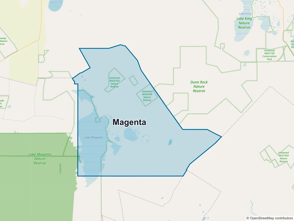Map of Magenta, WA, Australia