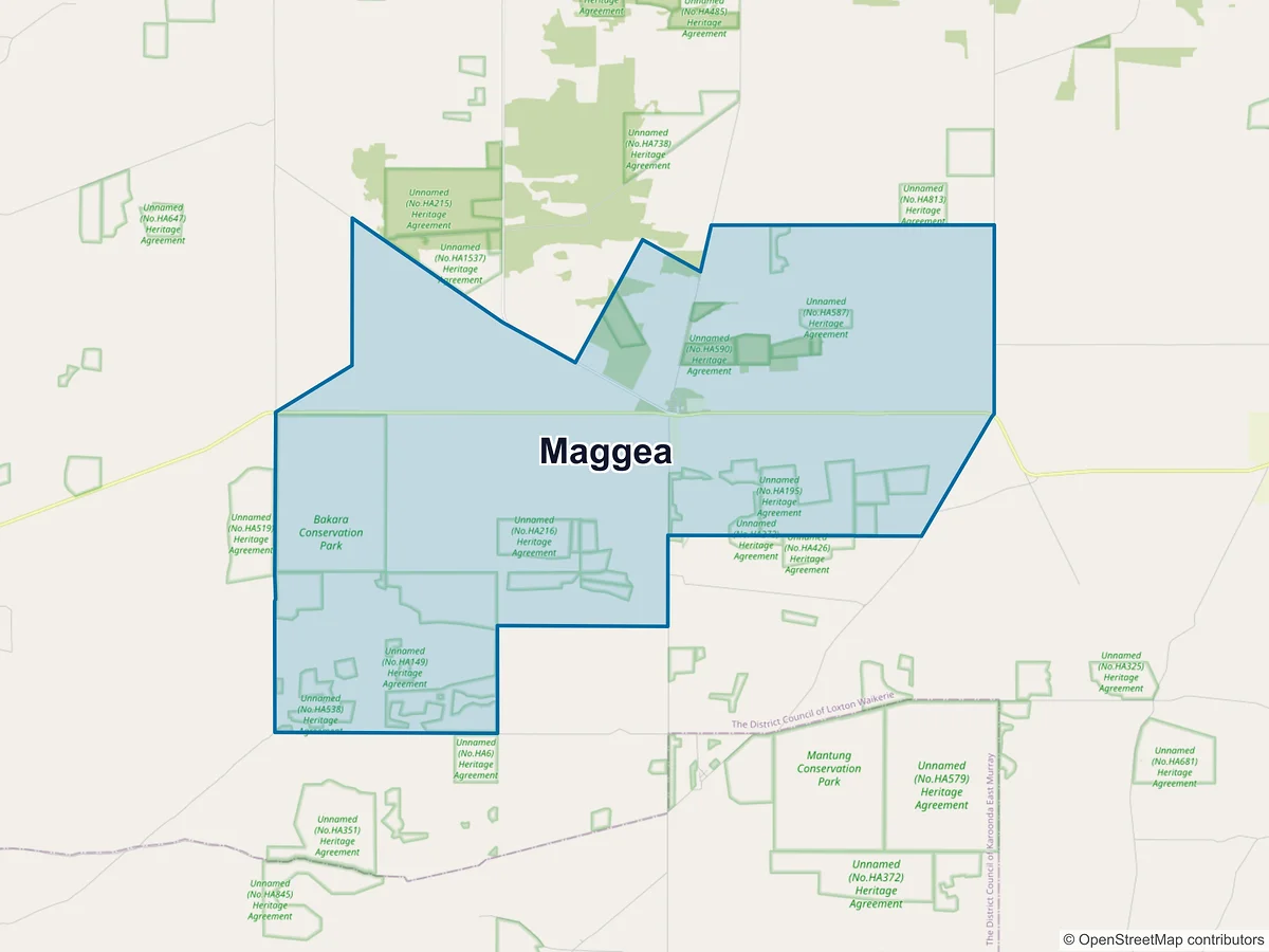 Map of Maggea, SA, Australia