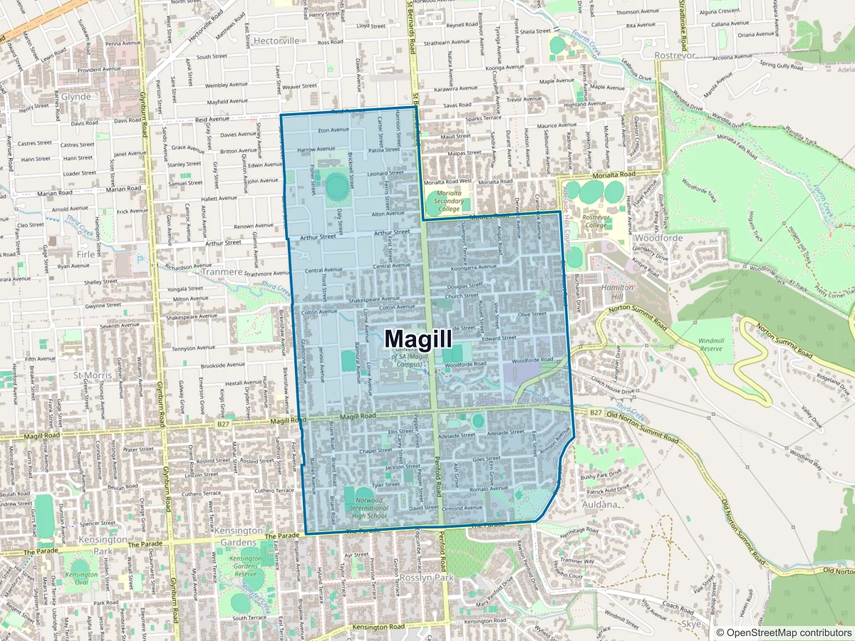 Map of Magill, SA, Australia