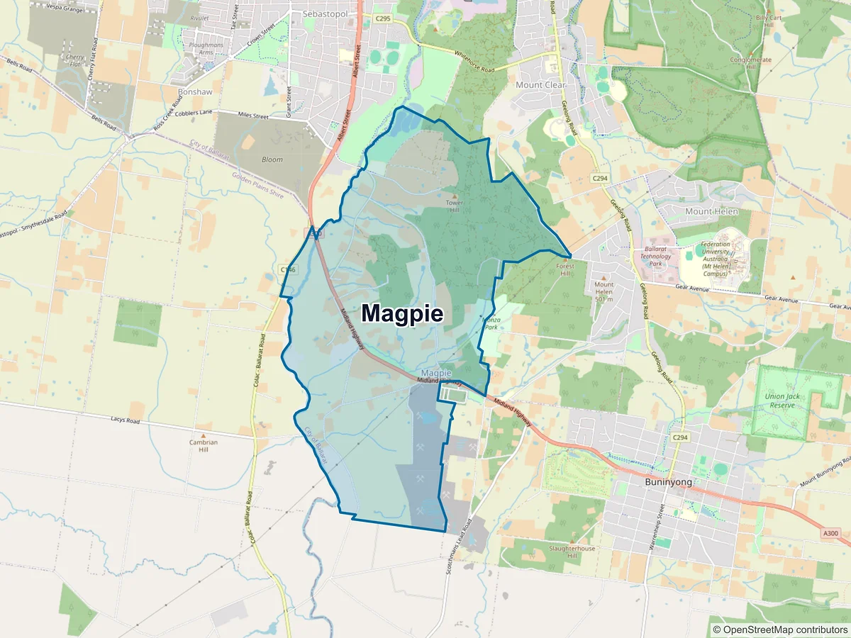 Map of Magpie, VIC, Australia