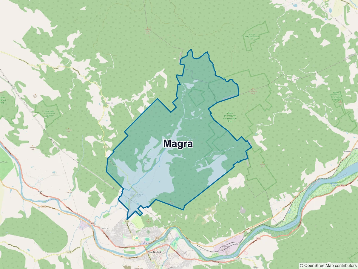 Map of Magra, TAS, Australia