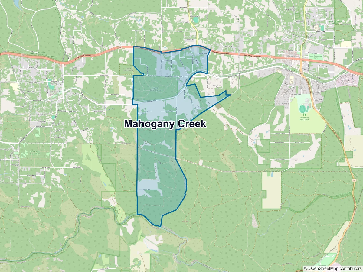 Map of Mahogany Creek, WA, Australia