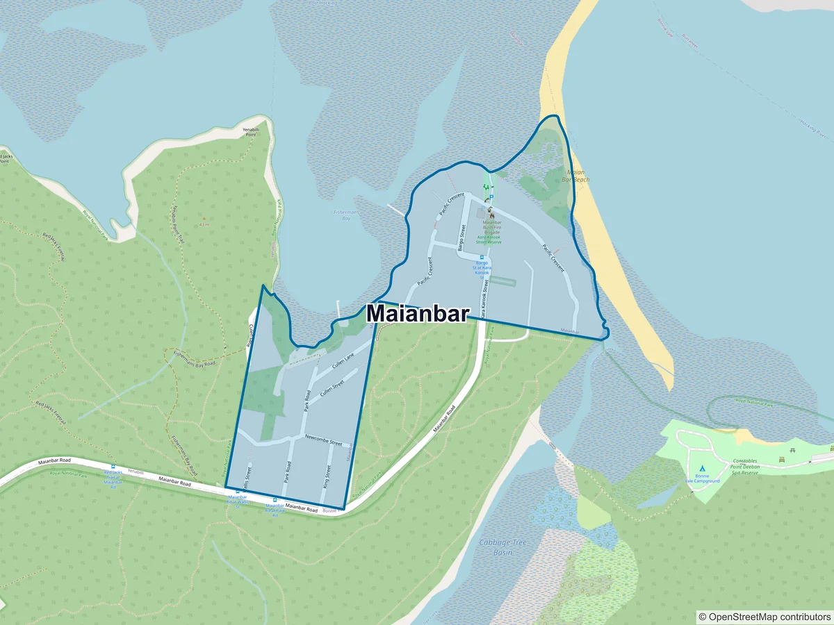 Map of Maianbar, NSW, Australia