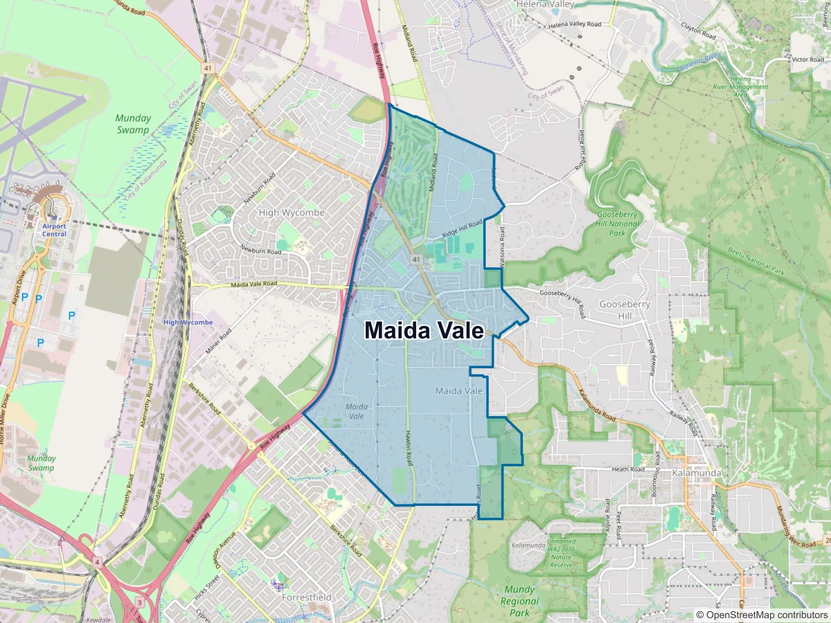 Map of Maida Vale, WA, Australia