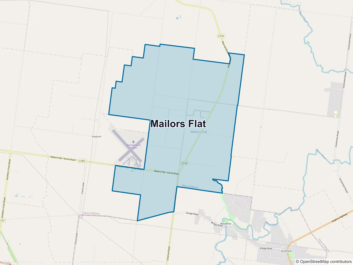 Map of Mailors Flat, VIC, Australia