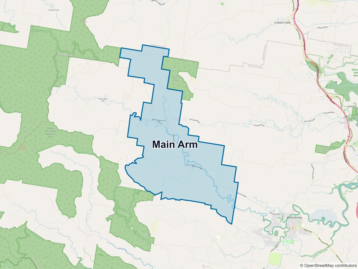 Map of Main Arm, NSW, Australia