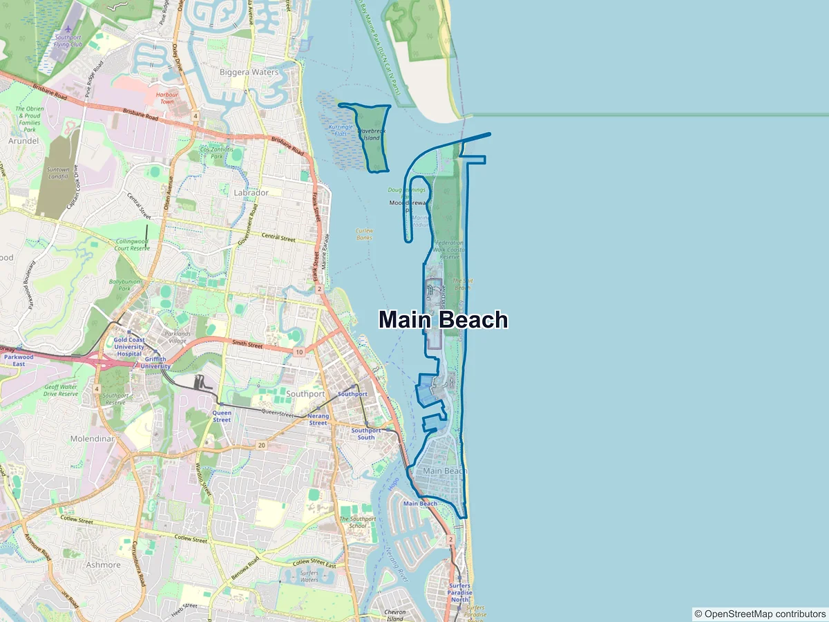 Map of Main Beach, QLD, Australia