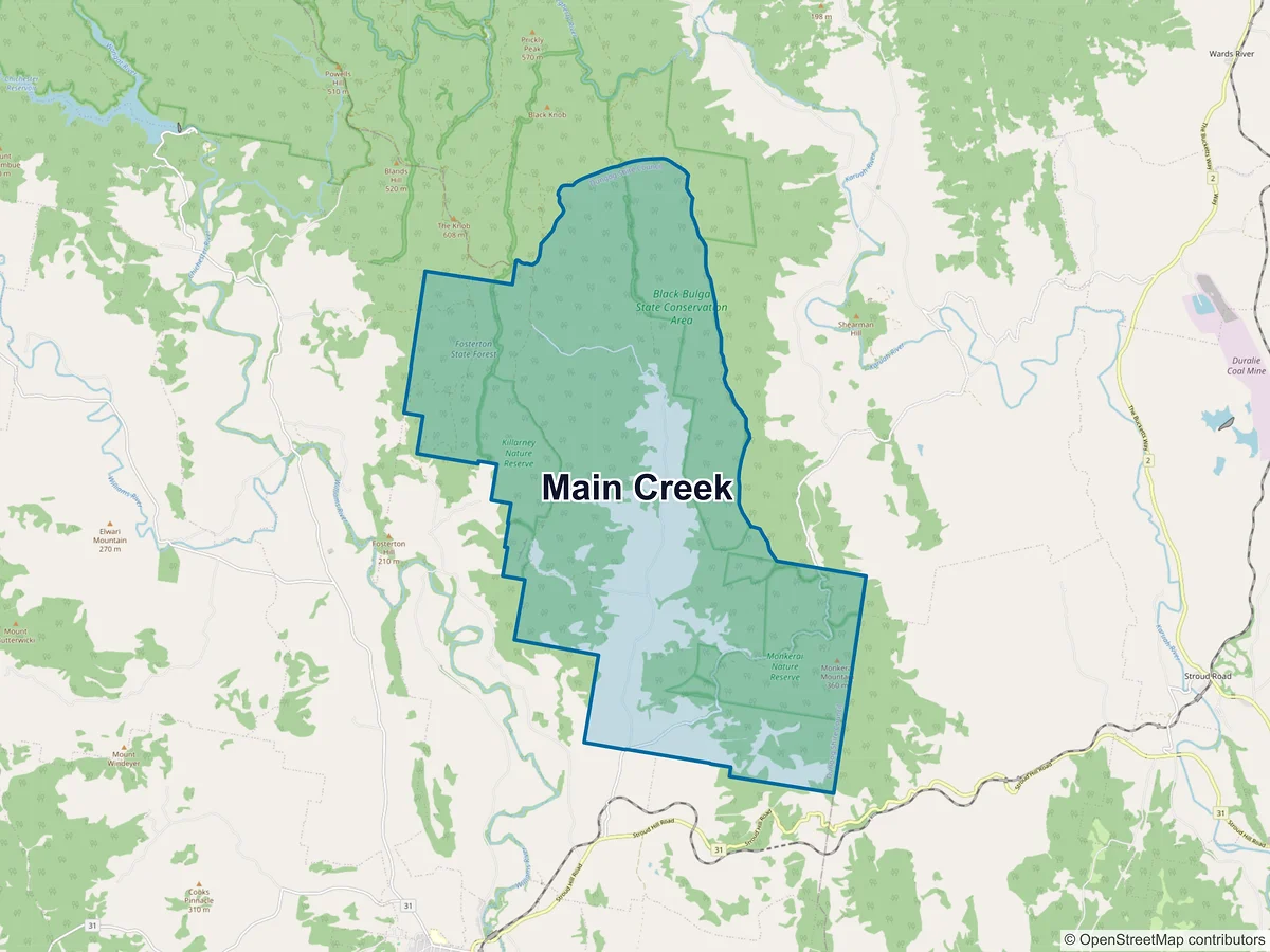 Map of Main Creek, NSW, Australia