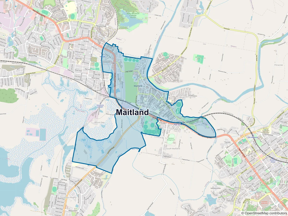Map of Maitland, NSW, Australia