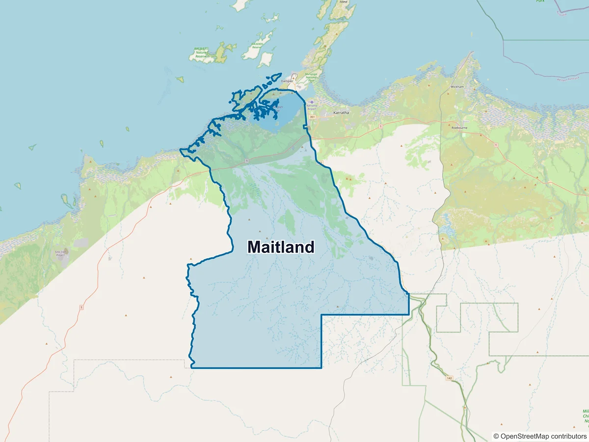 Map of Maitland, WA, Australia