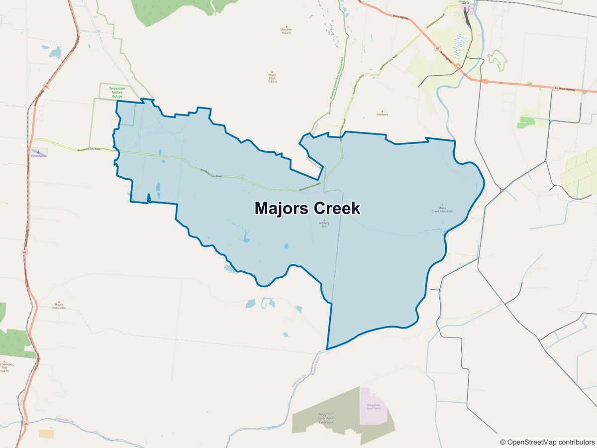 Map of Majors Creek, QLD, Australia
