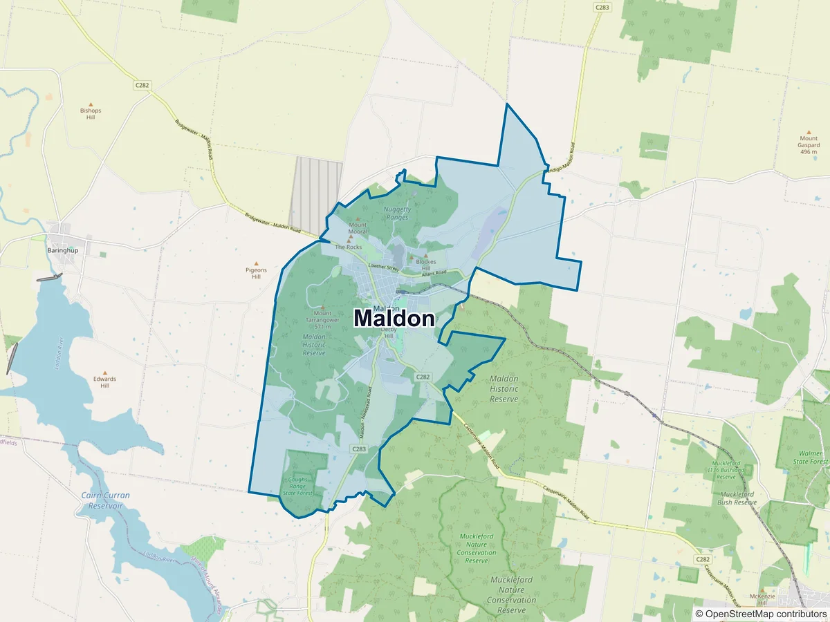 Map of Maldon, VIC, Australia