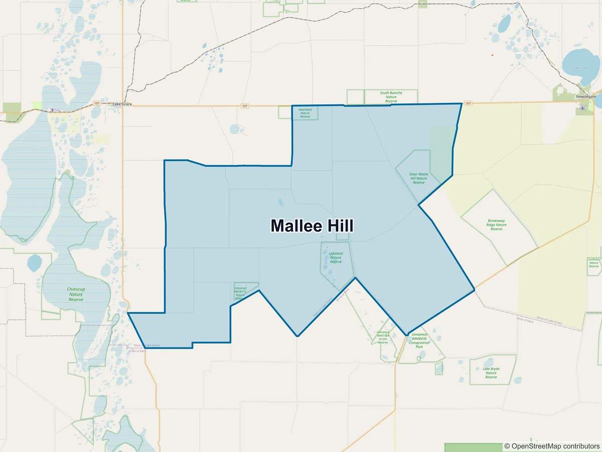 Map of Mallee Hill, WA, Australia