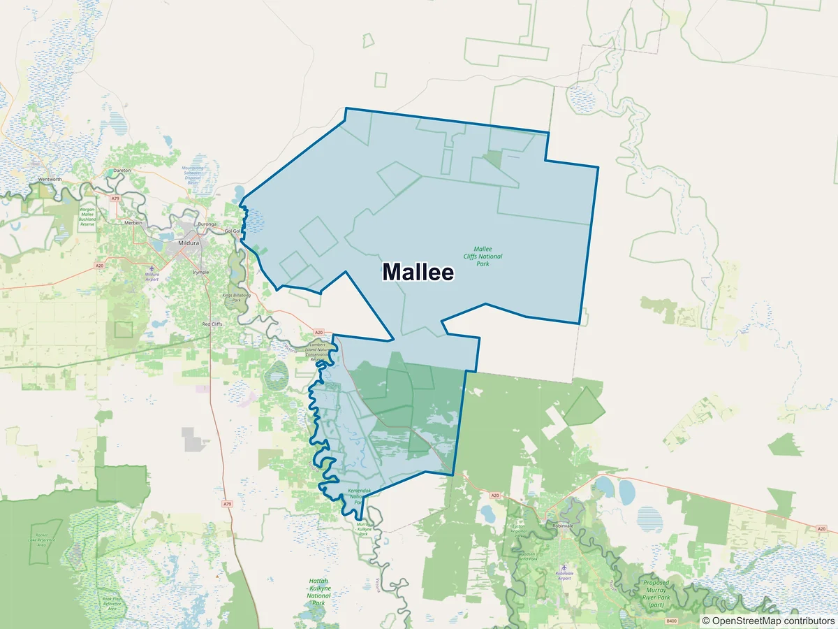 Map of Mallee, NSW, Australia