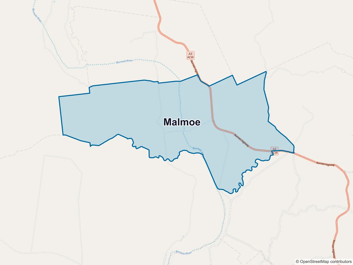 Map of Malmoe, QLD, Australia