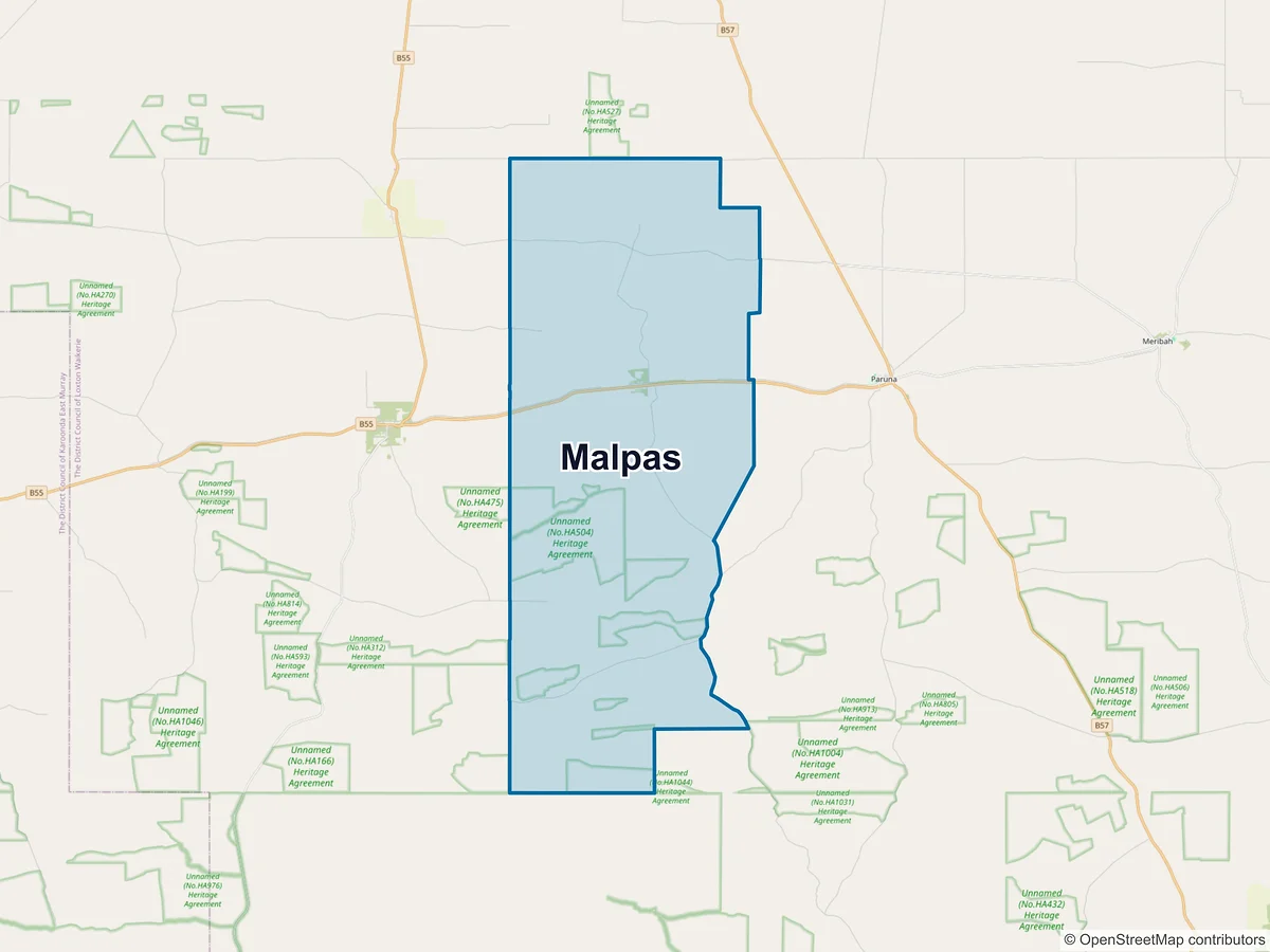 Map of Malpas, SA, Australia