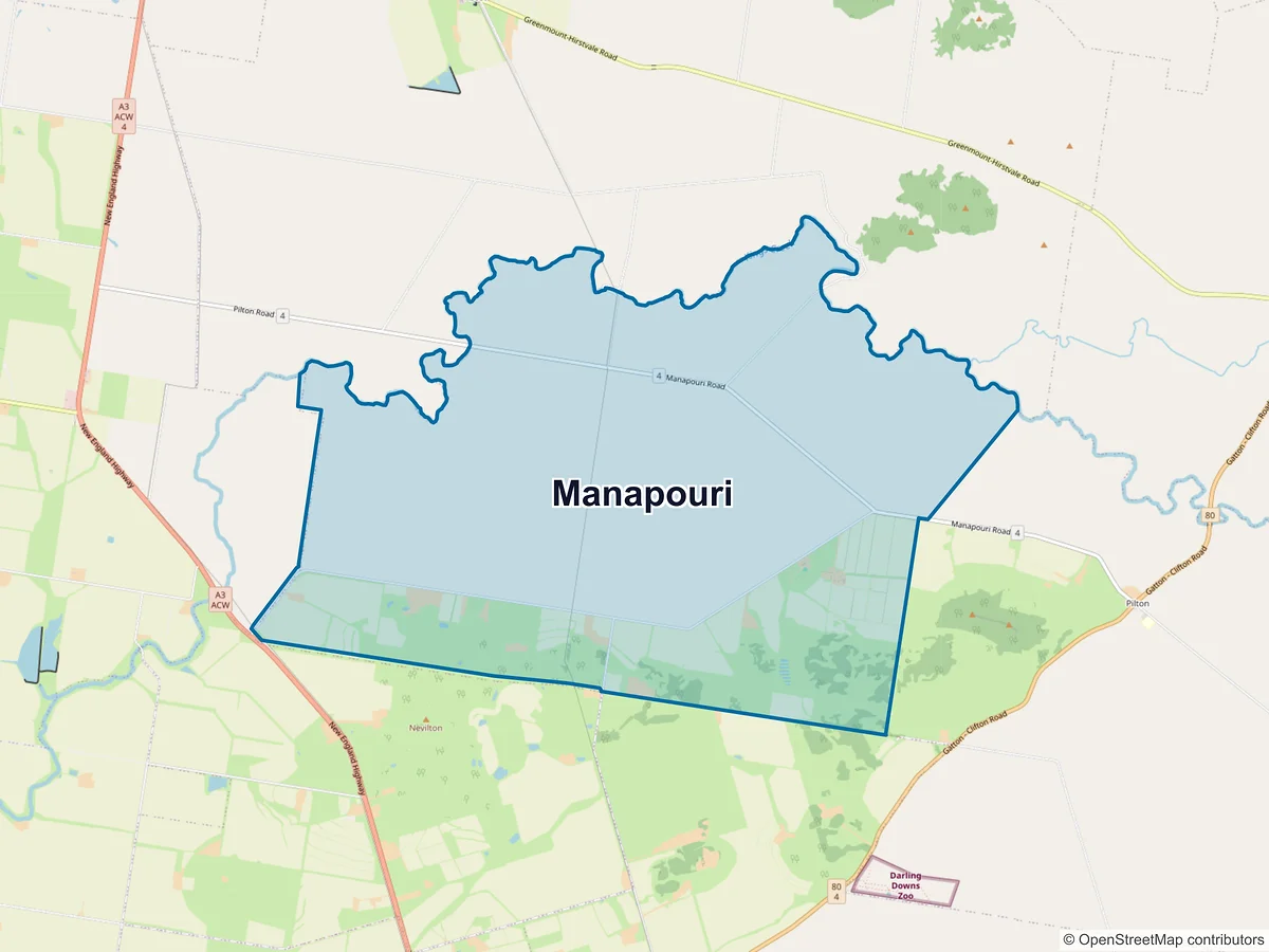 Map of Manapouri, QLD, Australia