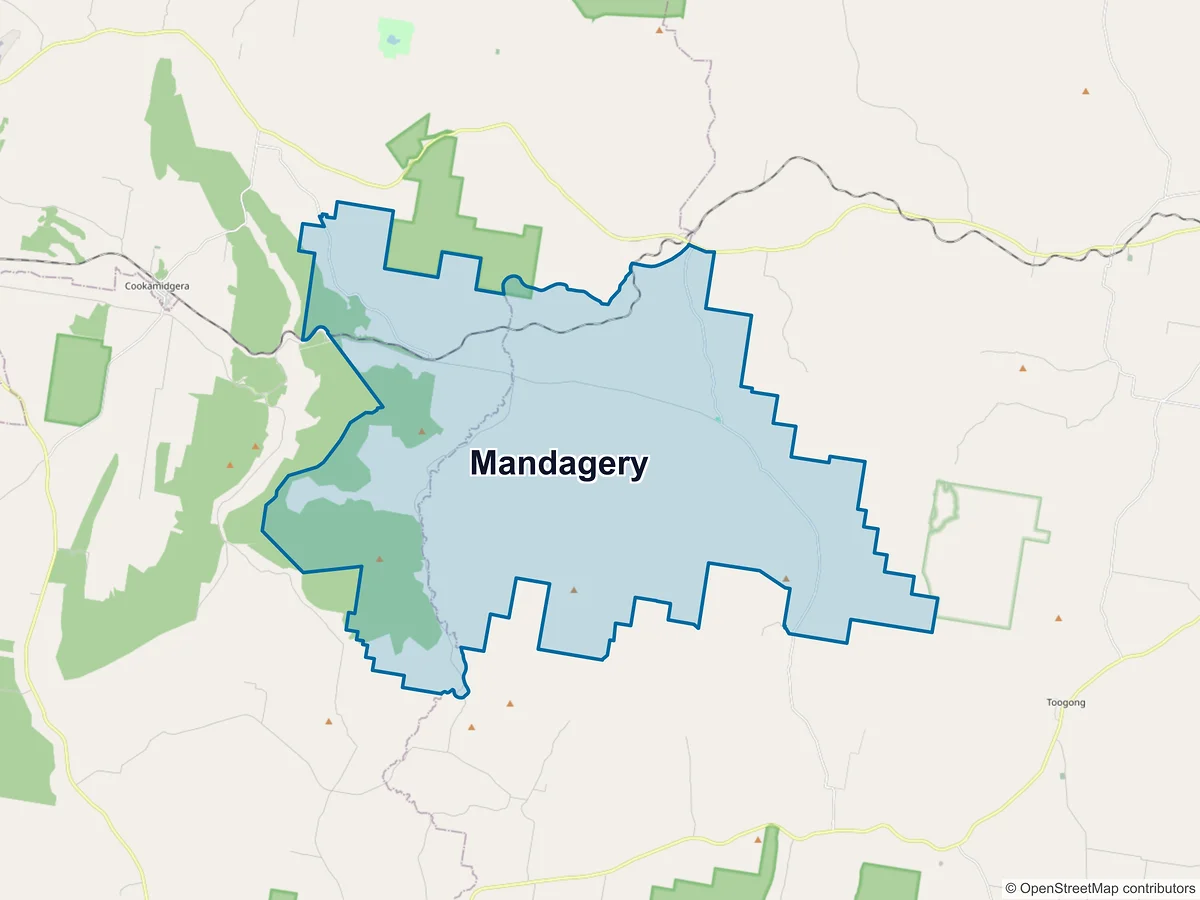 Map of Mandagery, NSW, Australia
