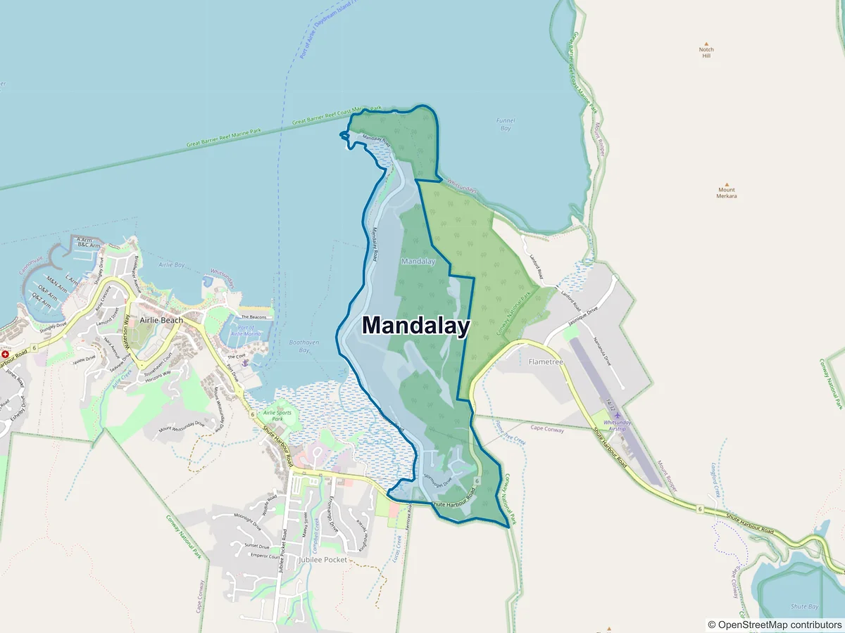 Map of Mandalay, QLD, Australia