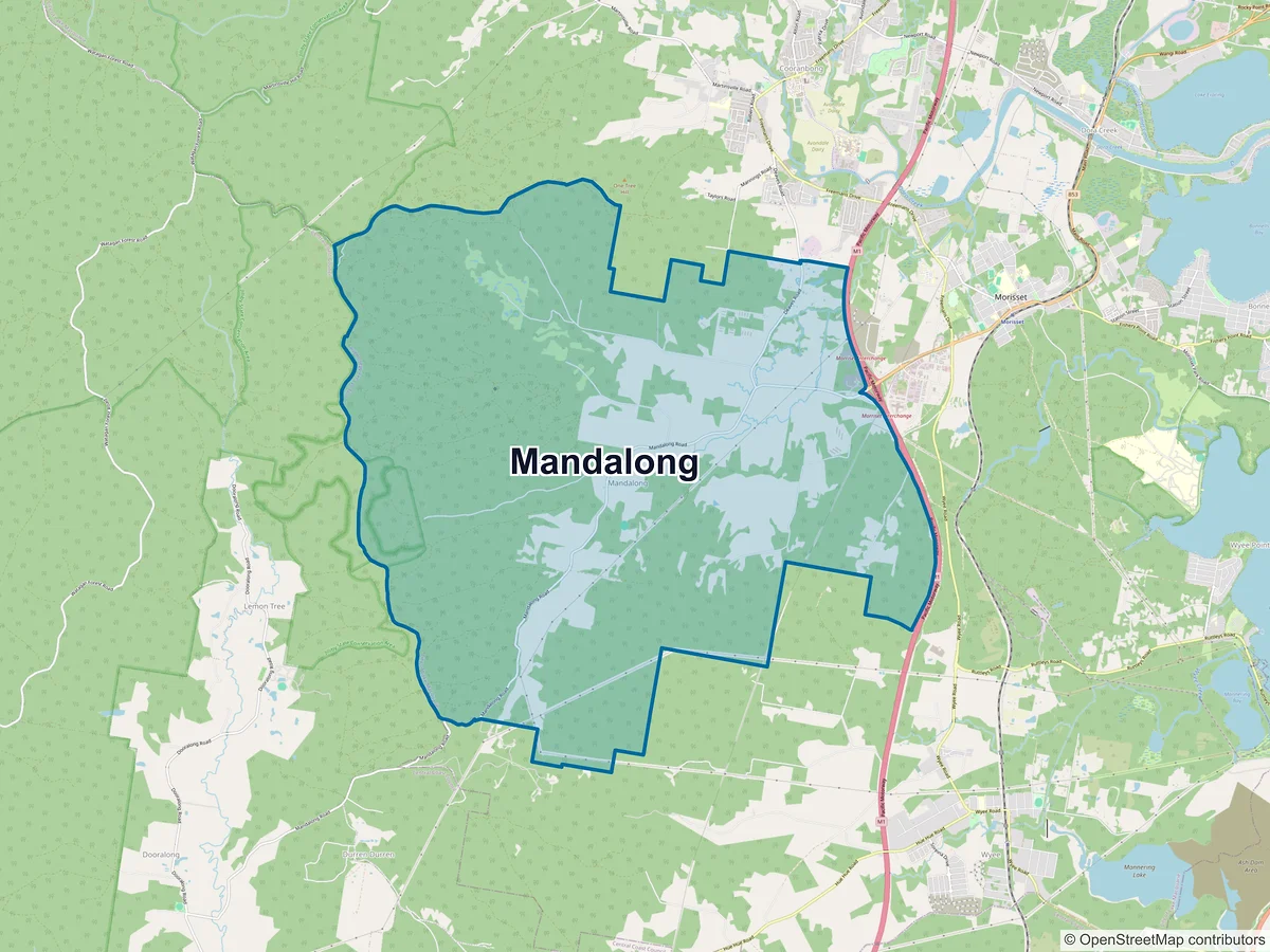 Map of Mandalong, NSW, Australia
