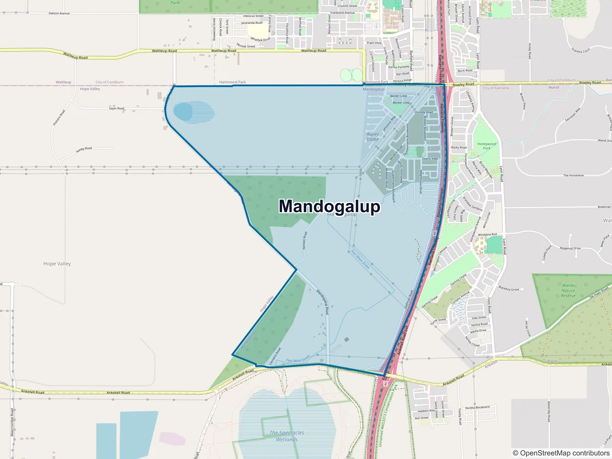 Map of Mandogalup, WA, Australia