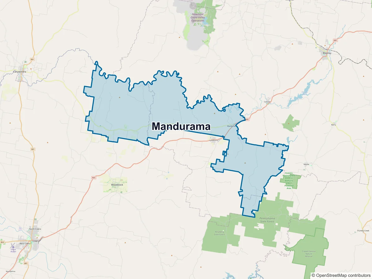 Map of Mandurama, NSW, Australia
