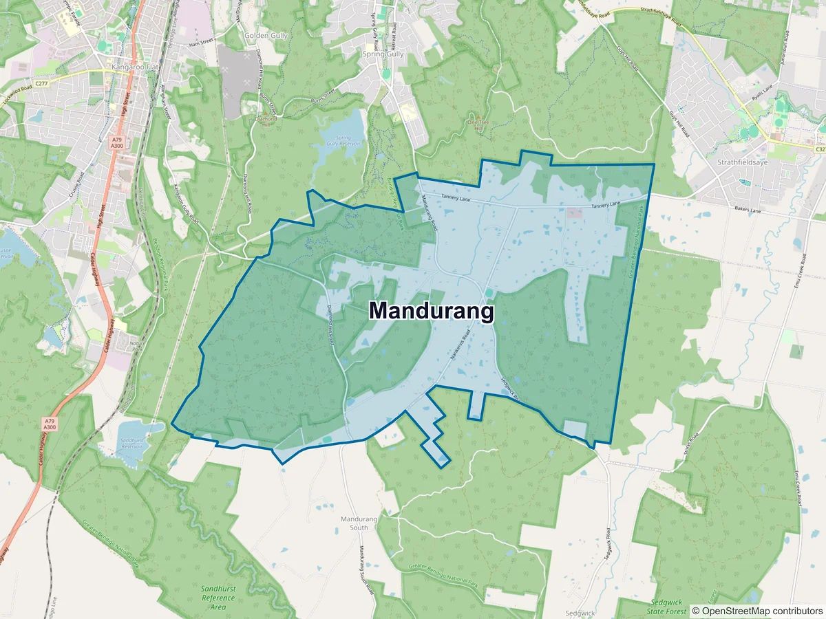Map of Mandurang, VIC, Australia