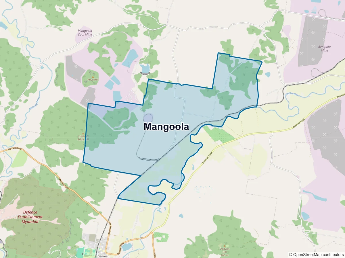 Map of Mangoola, NSW, Australia