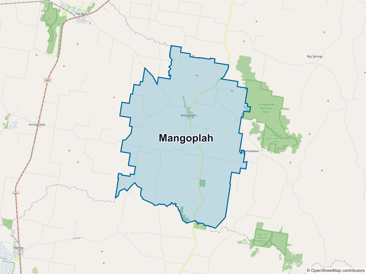 Map of Mangoplah, NSW, Australia