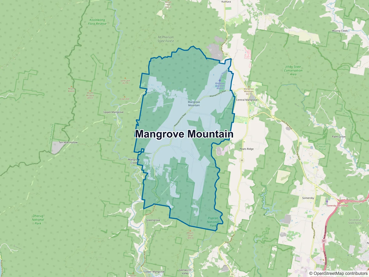 Map of Mangrove Mountain, NSW, Australia