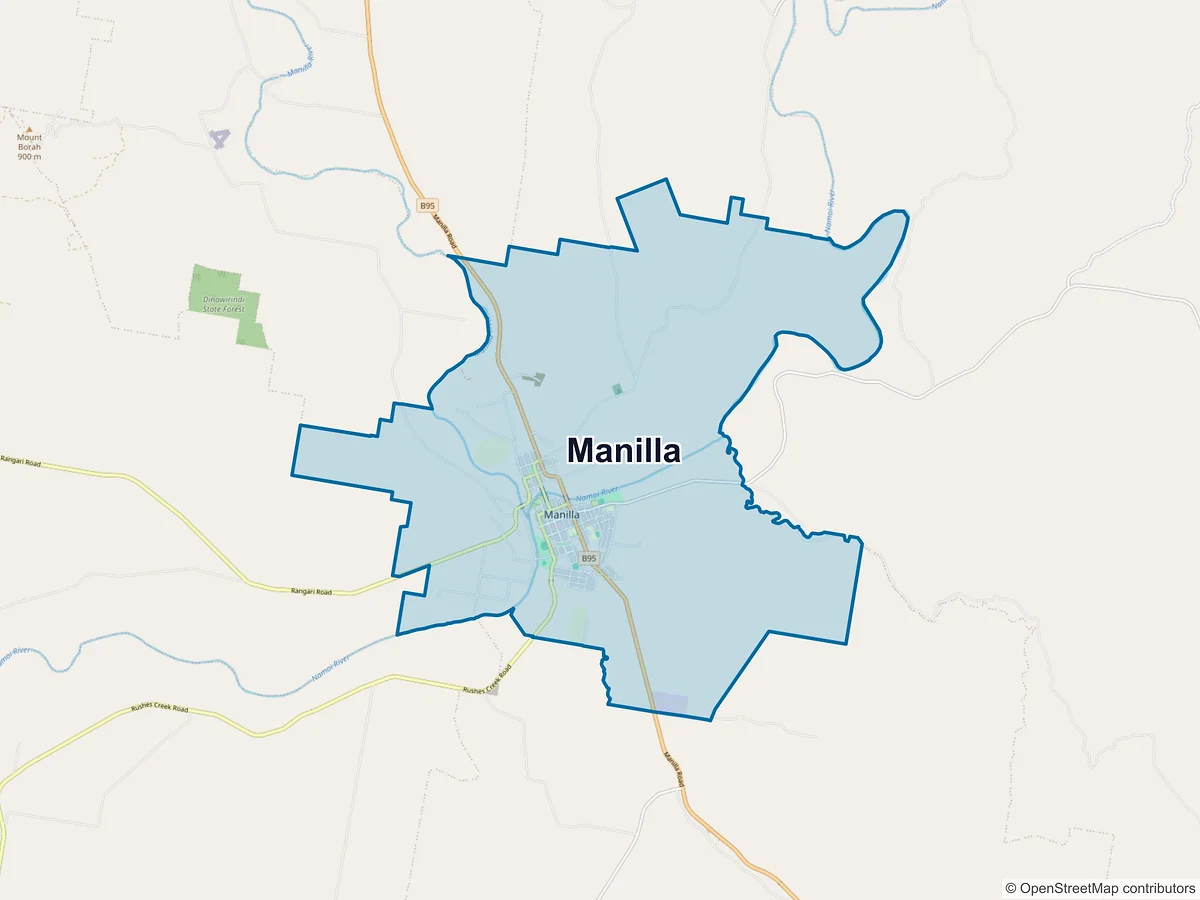 Map of Manilla, NSW, Australia