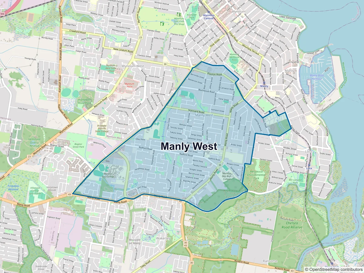 Map of Manly West, QLD, Australia