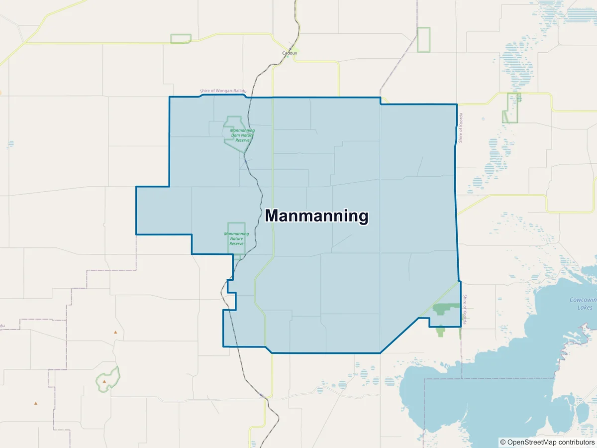 Map of Manmanning, WA, Australia