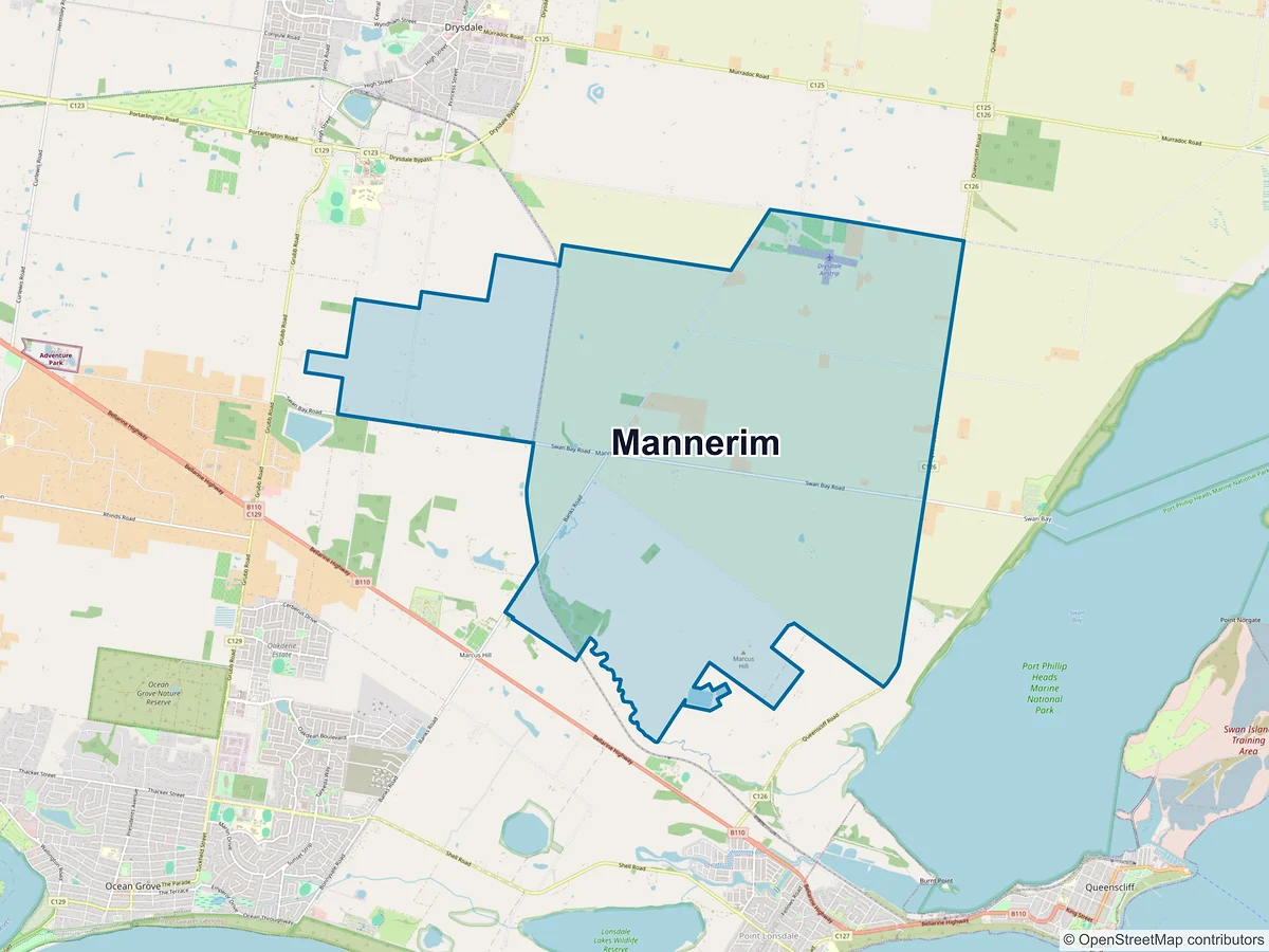 Map of Mannerim, VIC, Australia