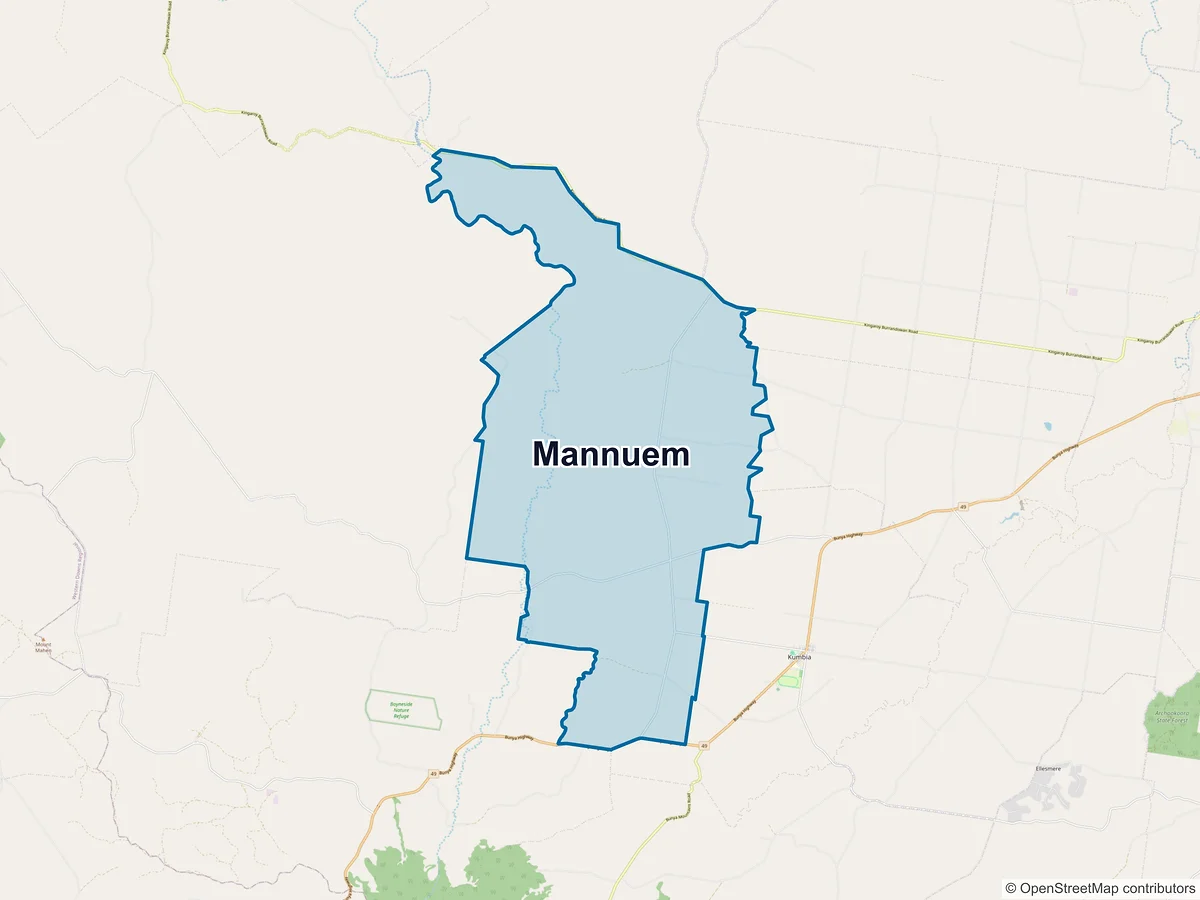 Map of Mannuem, QLD, Australia