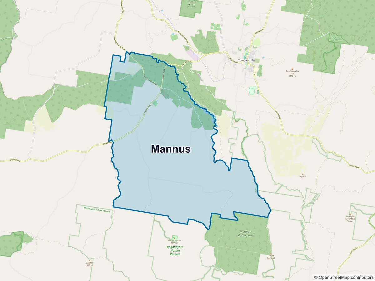 Map of Mannus, NSW, Australia
