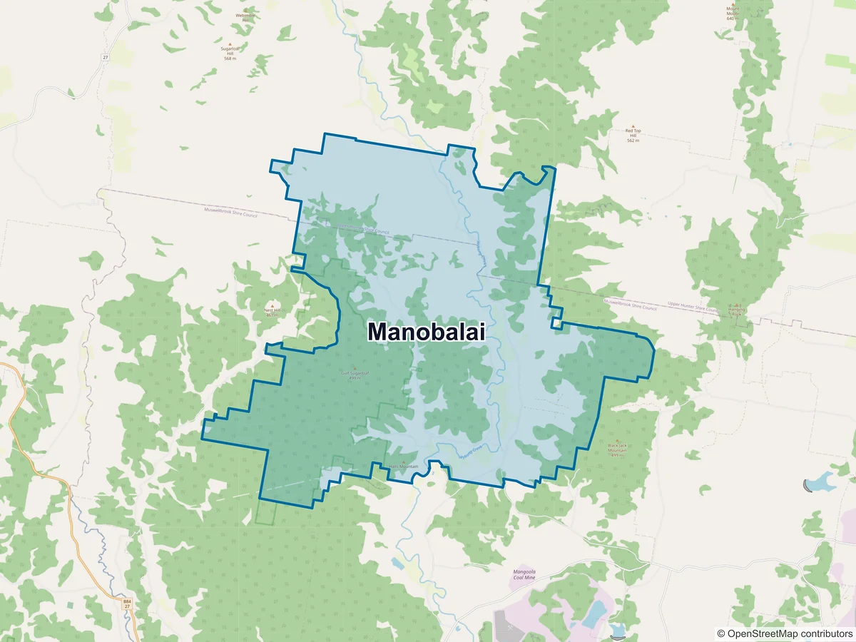 Map of Manobalai, NSW, Australia