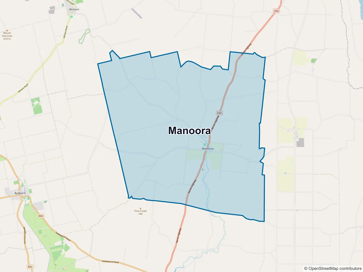 Map of Manoora, SA, Australia