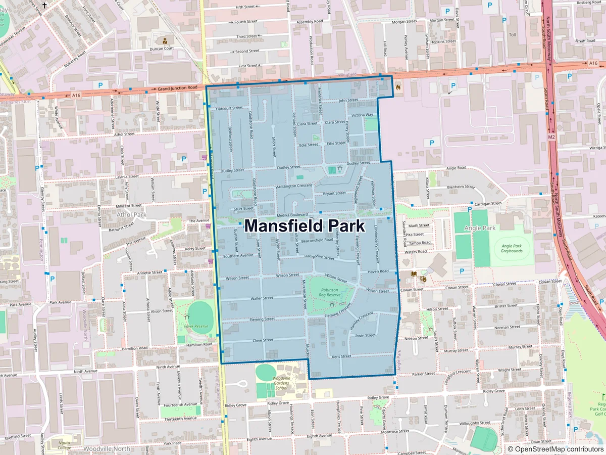 Map of Mansfield Park, SA, Australia