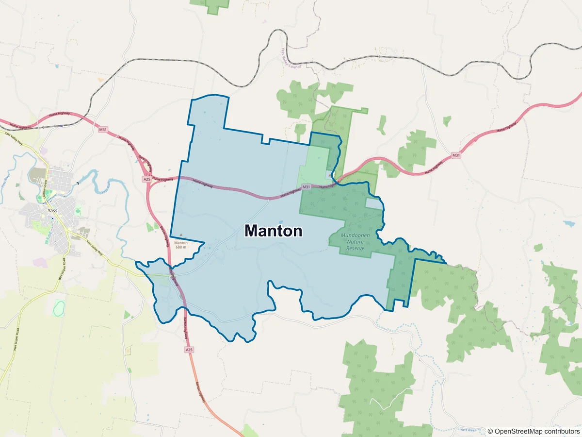 Map of Manton, NSW, Australia