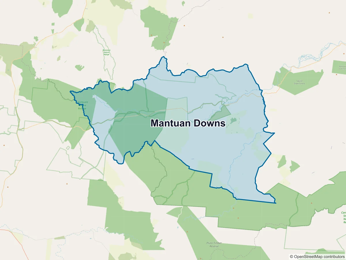 Map of Mantuan Downs, QLD, Australia